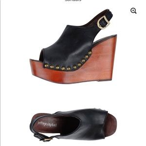 Jeffrey Campbell Black Leather Wedges